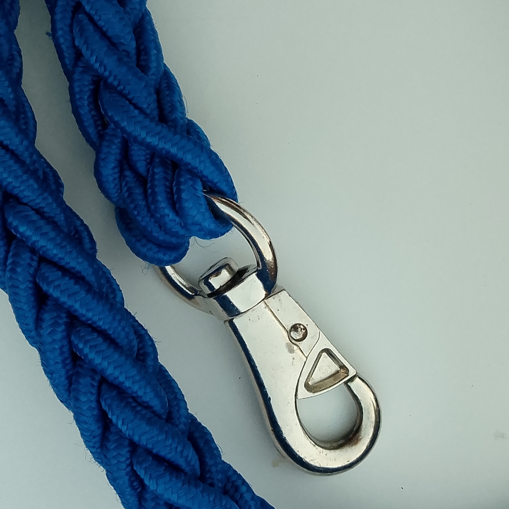 Heavy Duty Vibrant Blue Braided Dog Leash For Extra Large Dog Metal Swivel Clasp